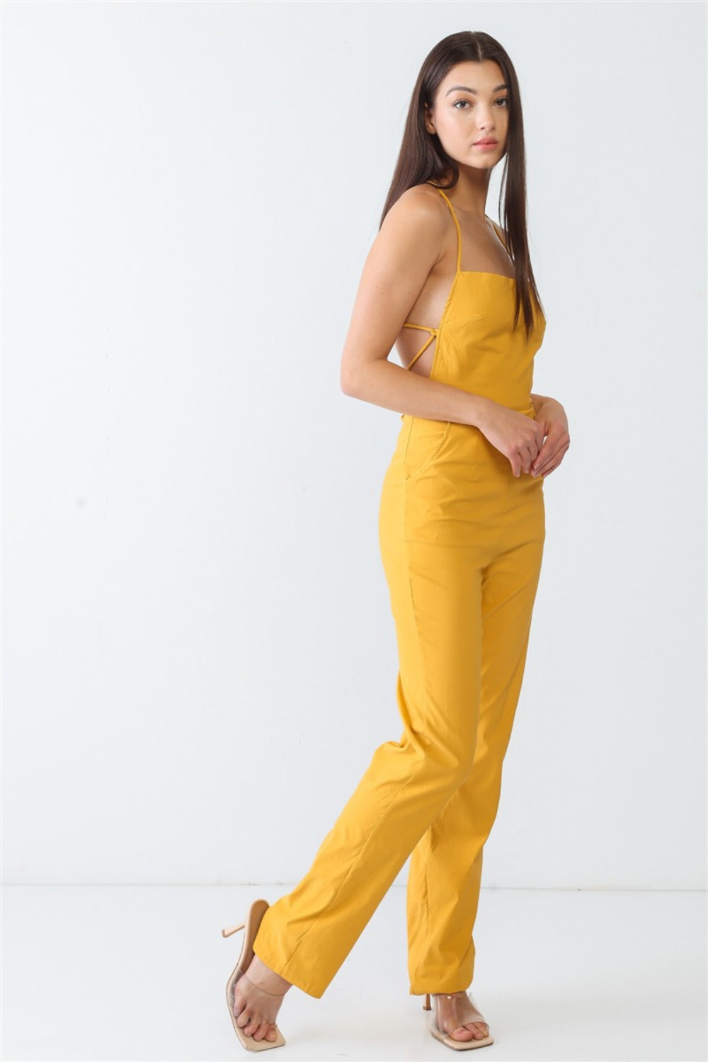 Golden Girl Backless Jumpsuit