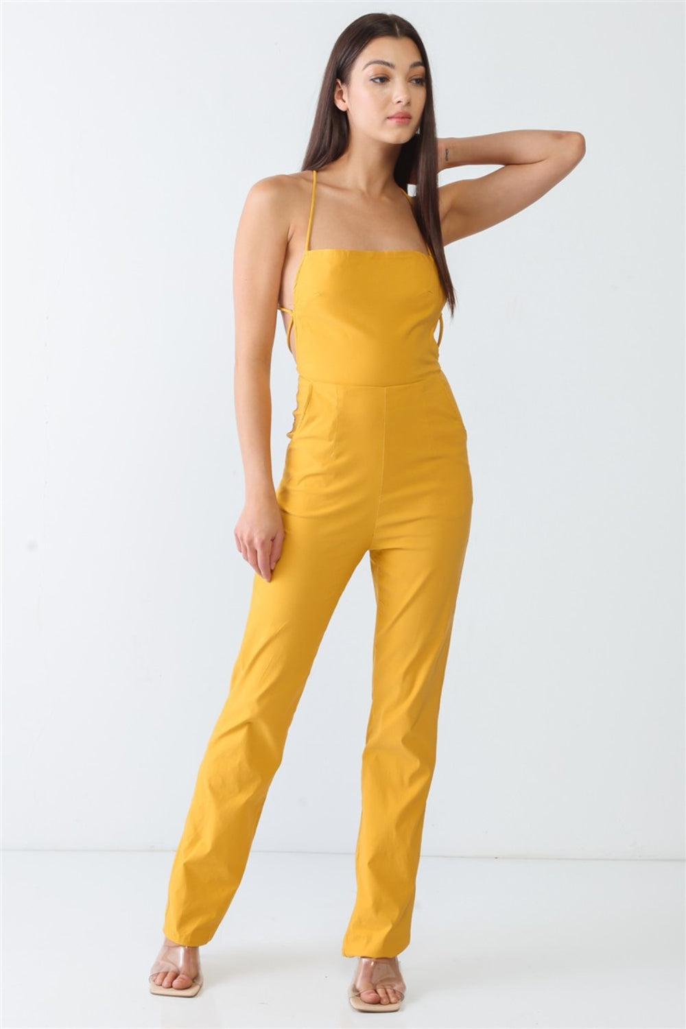 Golden Girl Backless Jumpsuit