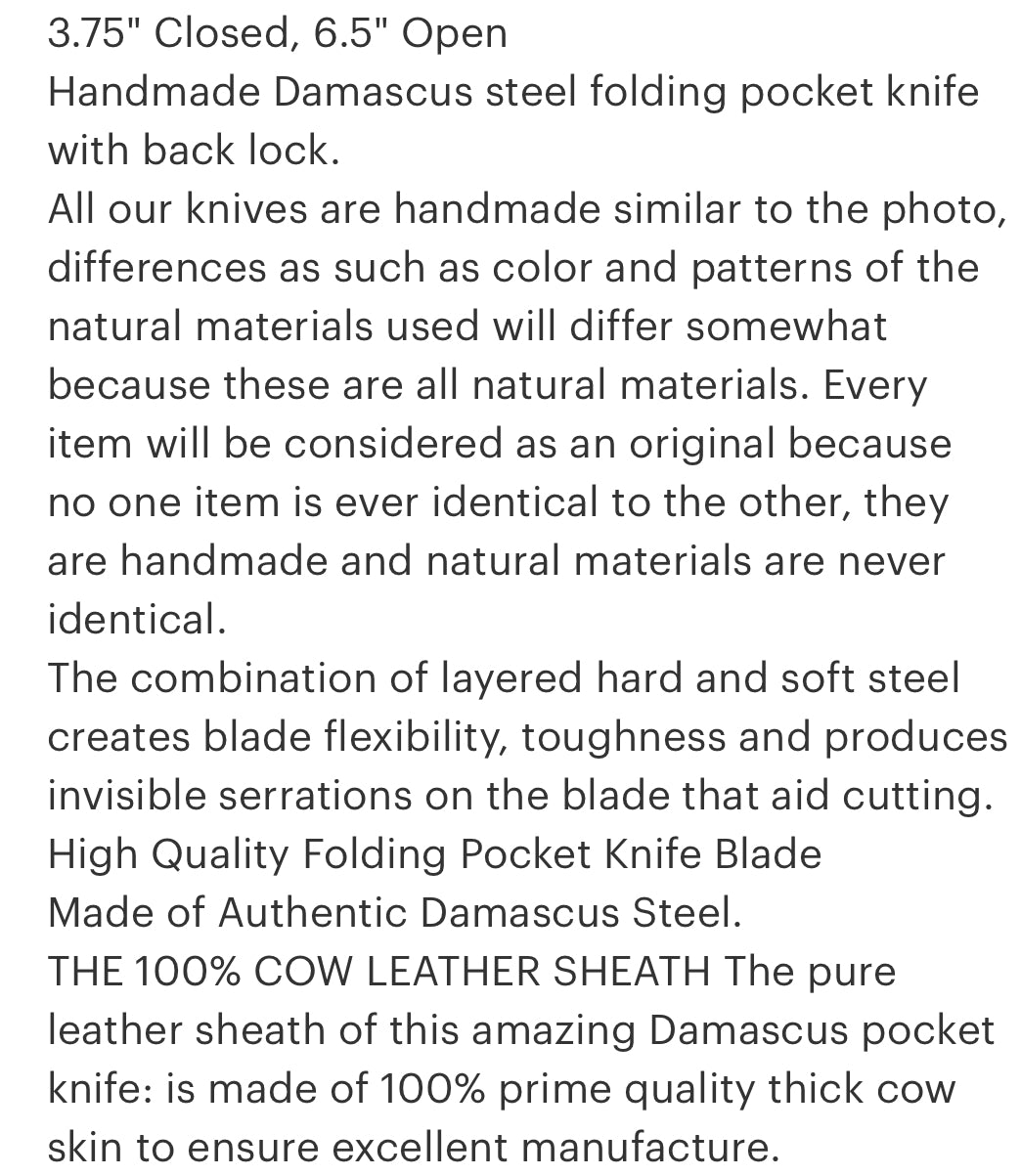 Burnt Bone & Staghorn Handled Folding Knife