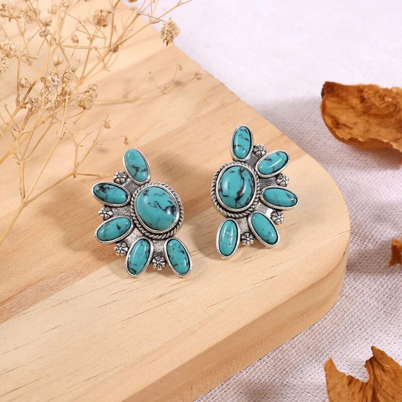 Turquoise Blossom Earrings