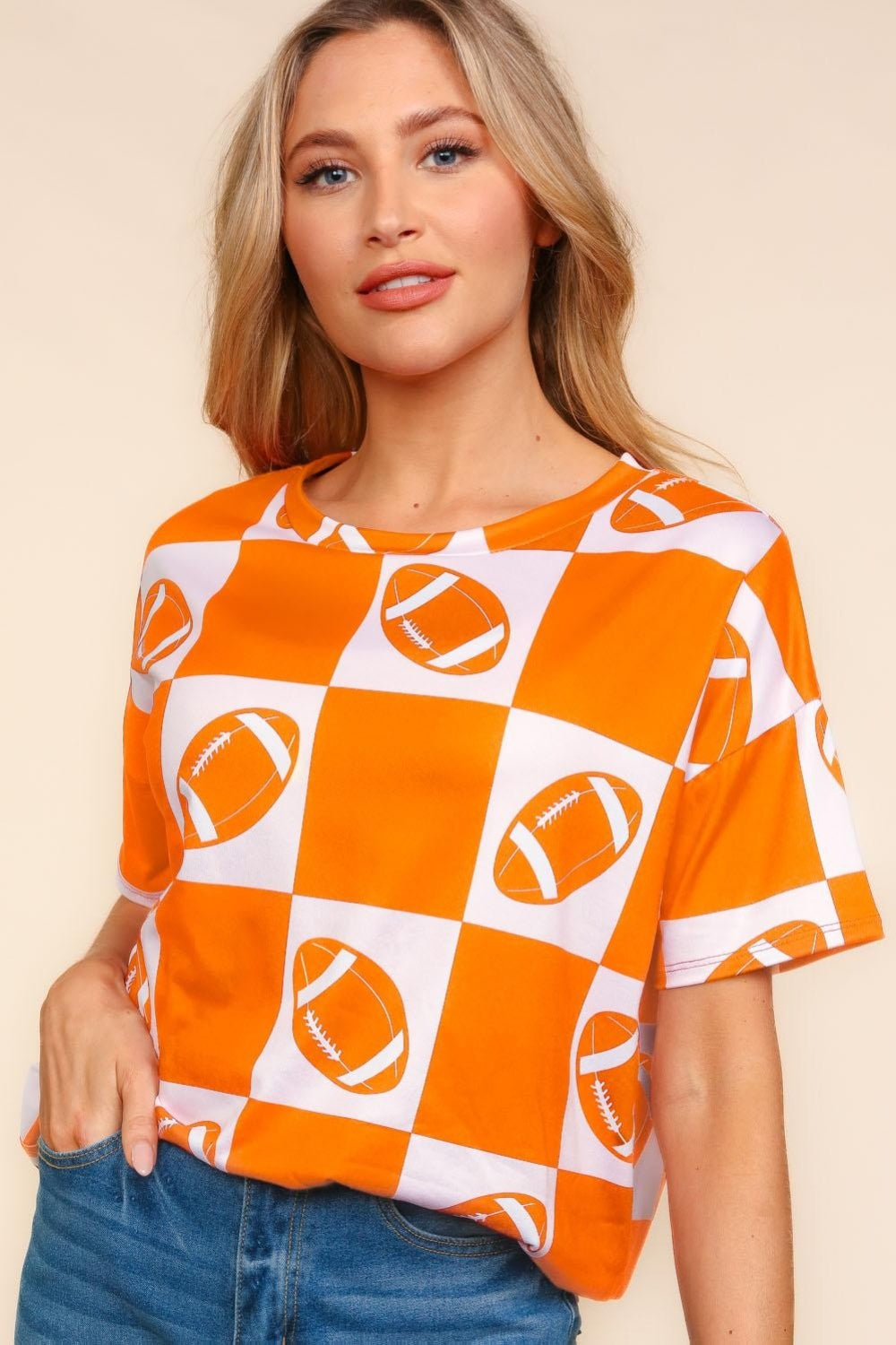 Football Checkered T-Shirt