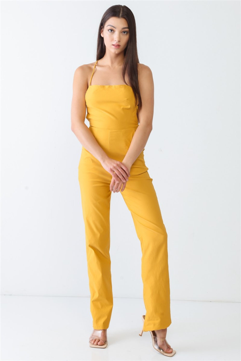 Golden Girl Backless Jumpsuit