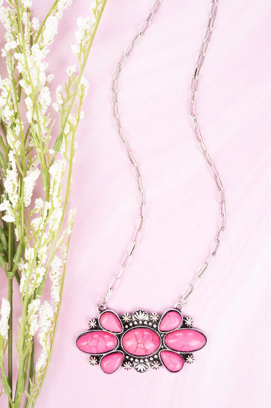 Wide Open Spaces Necklace in Pink