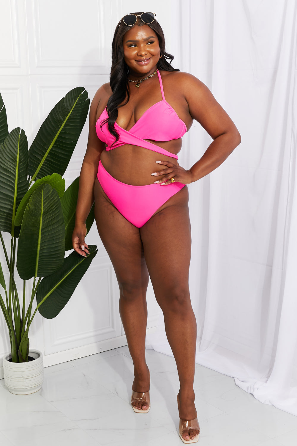 Summer Splash Halter Bikini in Pink