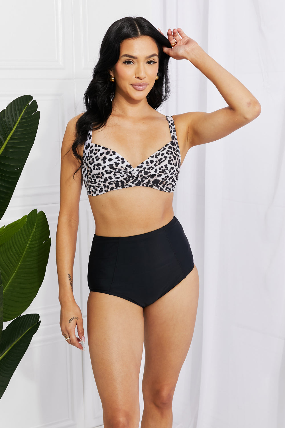 Take A Dip High-Rise Bikini in Leopard