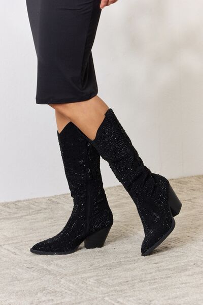 Rhinestoned Nightfall Cowboy Boots