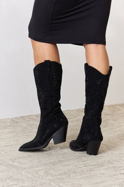 Rhinestoned Nightfall Cowboy Boots