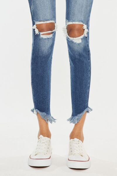 Kancan Raw Hem Ankle Skinny Jeans