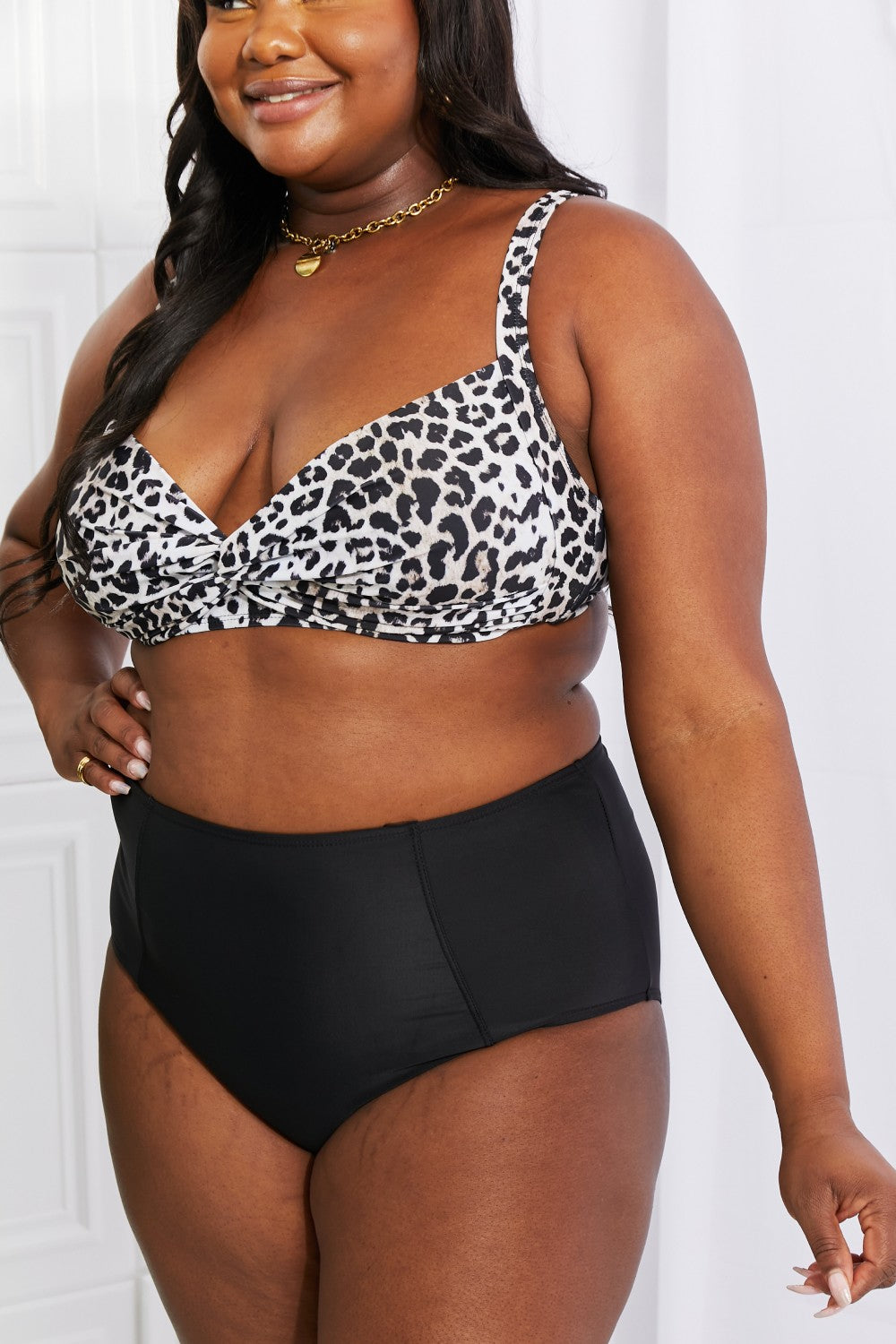 Take A Dip High-Rise Bikini in Leopard