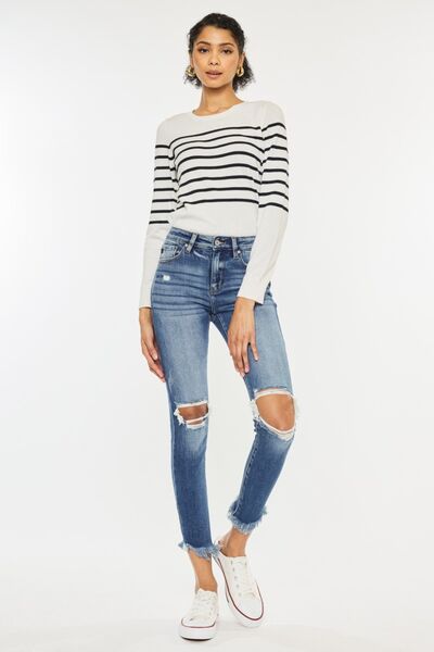 Kancan Raw Hem Ankle Skinny Jeans