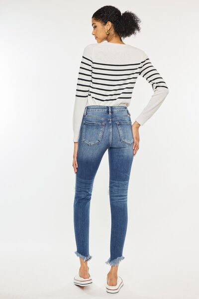 Kancan Raw Hem Ankle Skinny Jeans