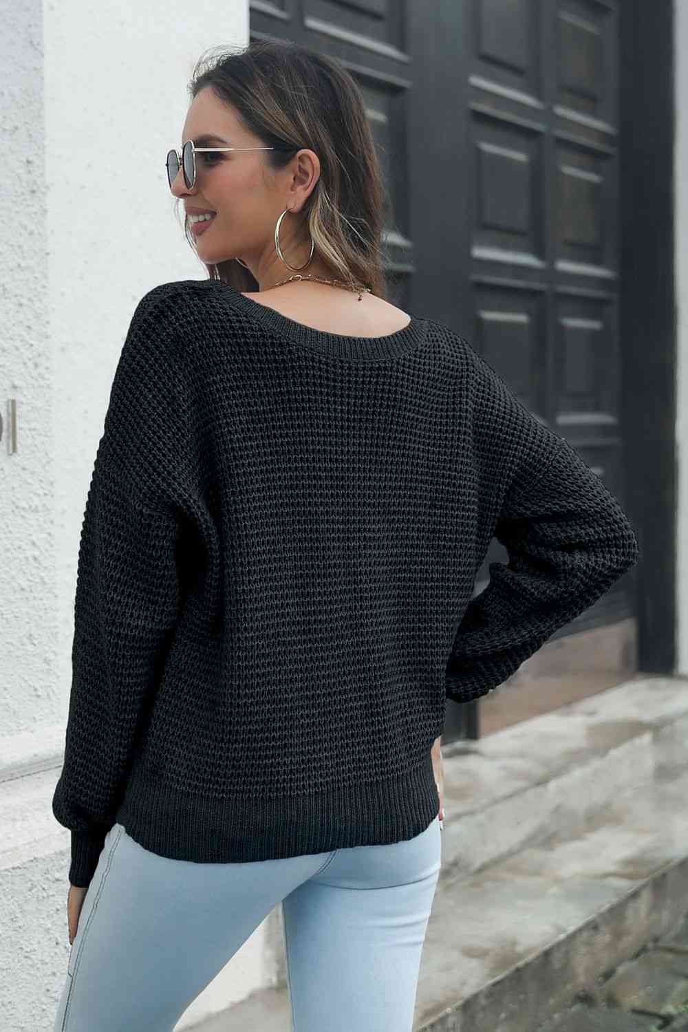 Reversible Waffle Knit Sweater