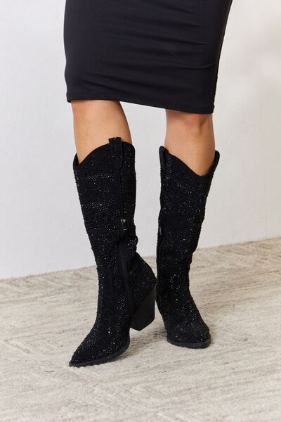 Rhinestoned Nightfall Cowboy Boots