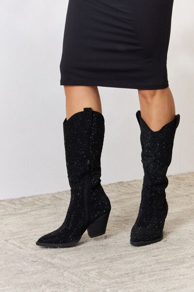 Rhinestoned Nightfall Cowboy Boots