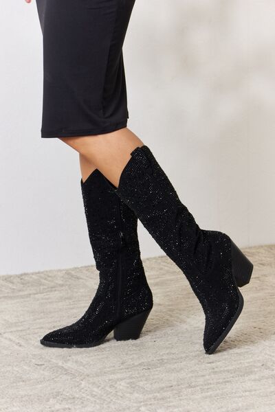 Rhinestoned Nightfall Cowboy Boots