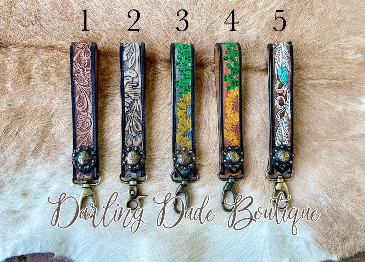 Tooled Leather Wristlets