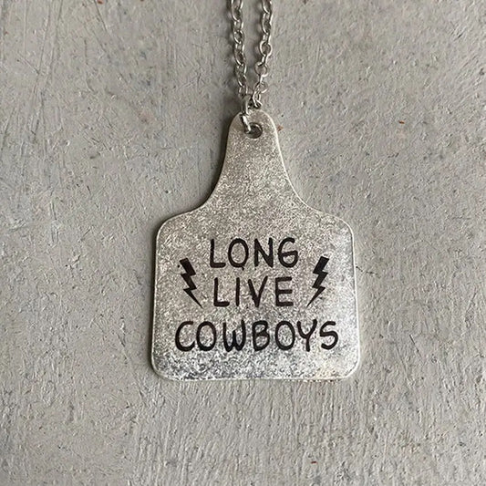 Long Live Cowboys Cowtag Necklace