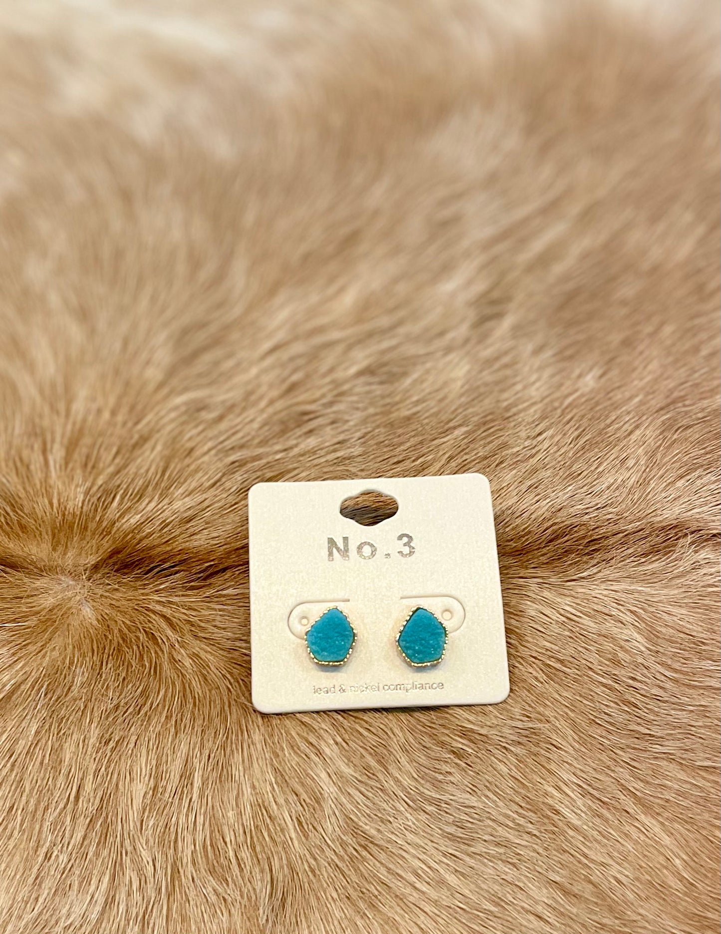 Aqua Druzy Studs