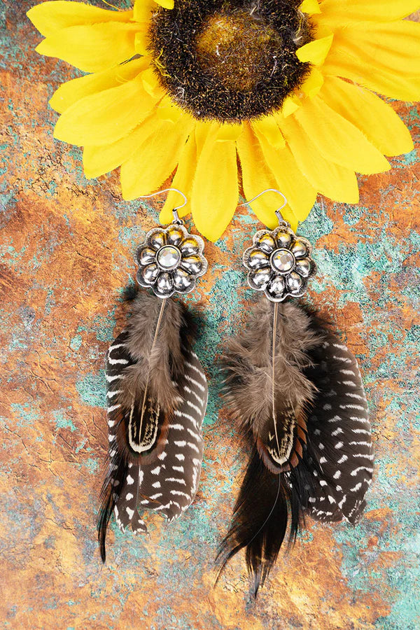 Floral Feathered Earrings