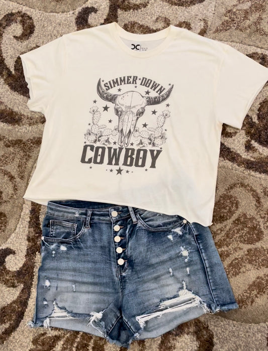 Simmer Down Cowboy Cropped Tee